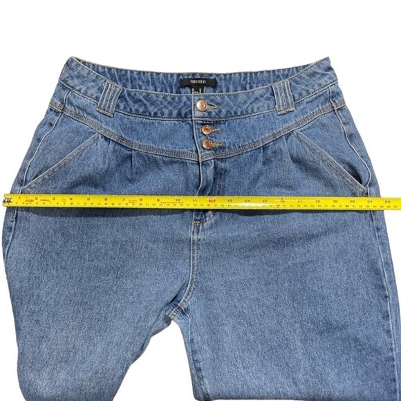 Vintage FOREVER 21 Yoked Mom Jeans Cropped Size 31W Tapered‎ 3 Button 80's-90's - Picture 14 of 16